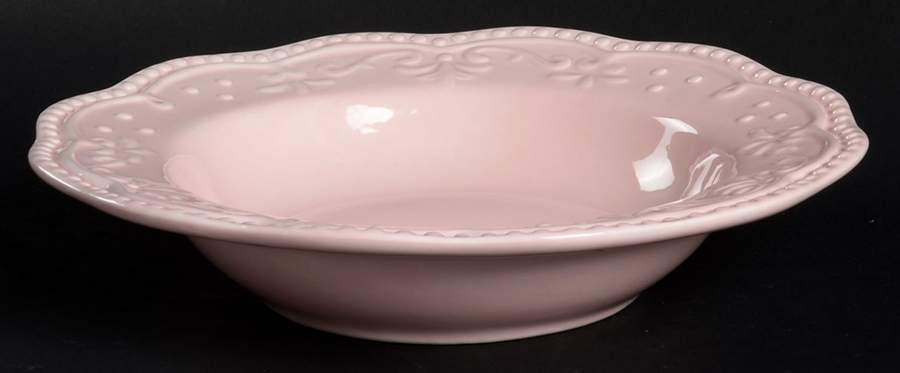 Scallop Pink Large Rim Soup Bowl by American Atelier-1
