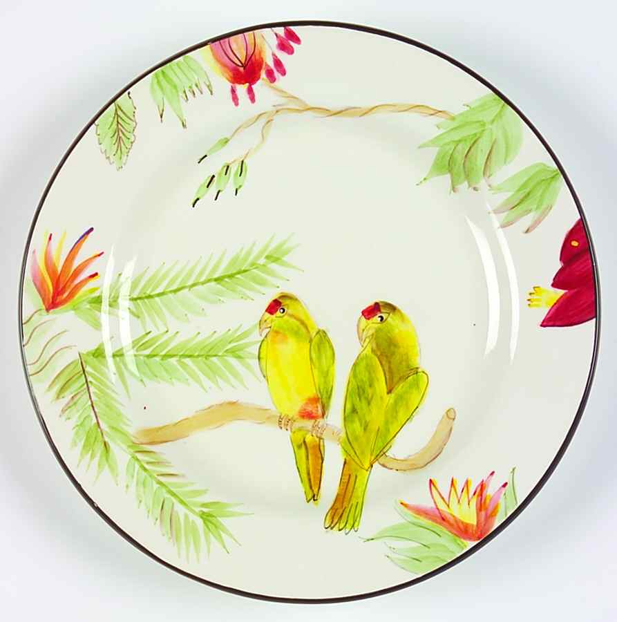 Tropical Birds Salad Plate by American Atelier-1
