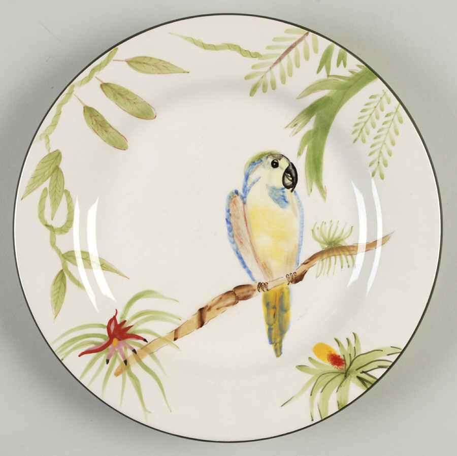 Tropical Birds Salad Plate by American Atelier-1