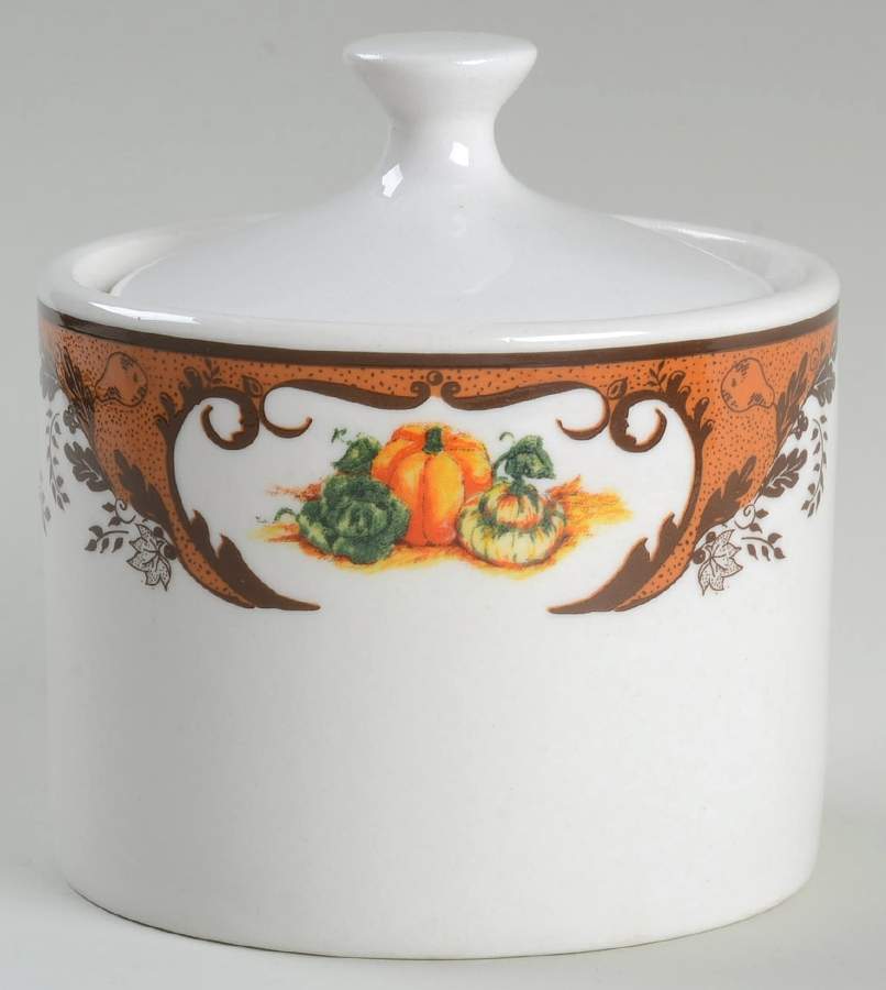 Pumpkin Harvest Sugar Bowl & Lid by American Atelier-1