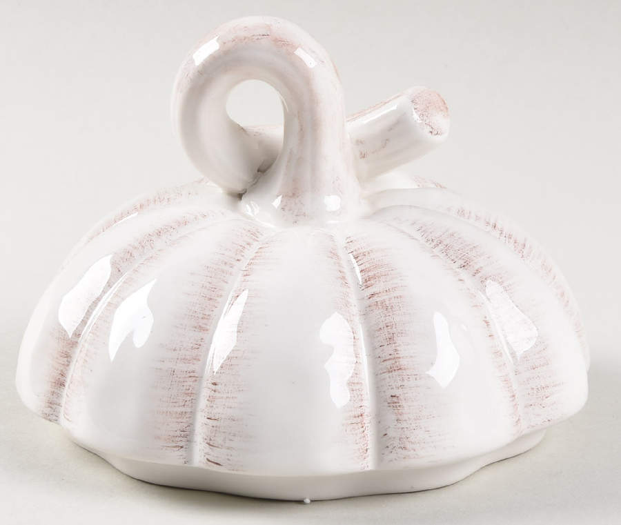 Pumpkin (Antique White) Lid for Covered Soup Bowl by American Atelier-1