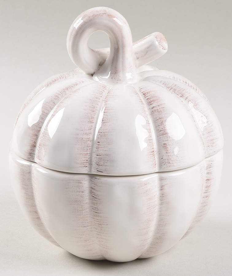 Pumpkin (Antique White) Covered Soup Bowl by American Atelier-1