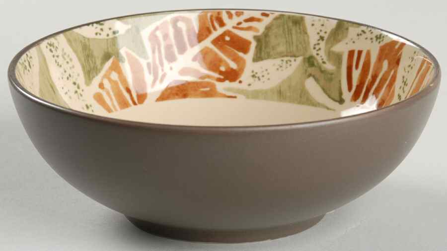 Khaki Leaves Soup/Cereal Bowl by 222 Fifth (PTS)-1