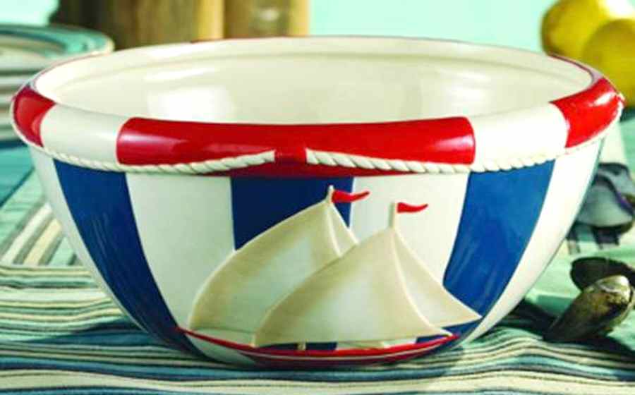 Nautical 10" Round Serving Bowl by American Atelier-1