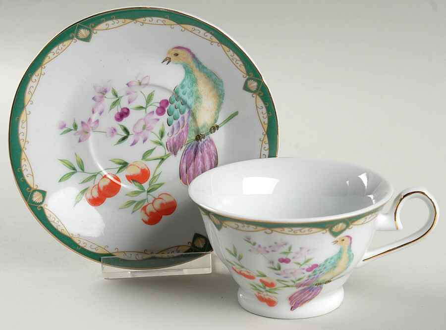 Paradise Footed Cup & Saucer Set by American Atelier-1