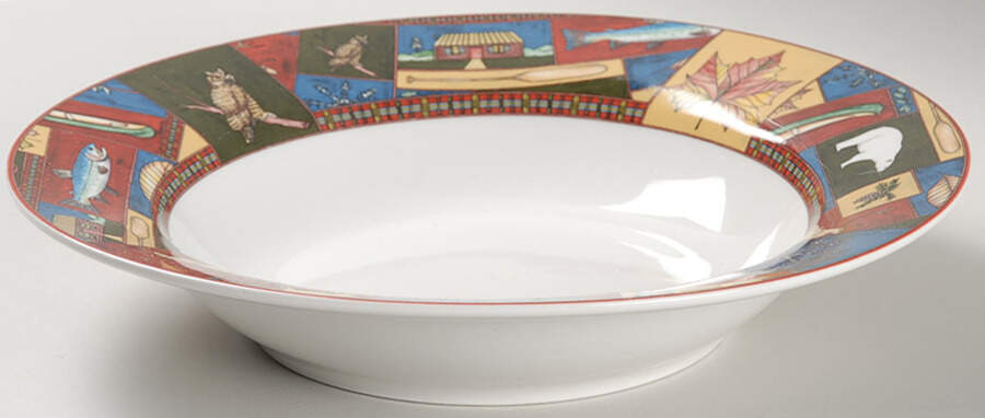 Northern Nights (Decal) Rim Soup Bowl by American Atelier-1