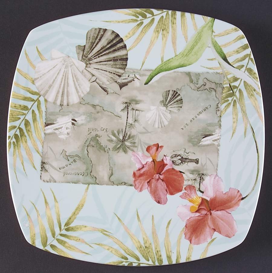 Travel Carribean Aqua Salad Plate by 222 Fifth (PTS)-1