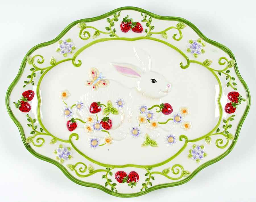 AOA1 16" Sculpted Oval Serving Platter by Astor Lane-1