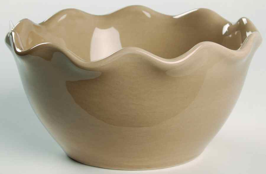 Ruffled Taupe Soup/Cereal Bowl by Ambiance-1