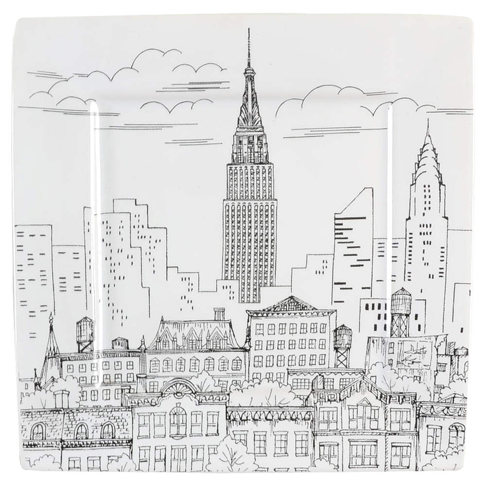 City Scenes Black Salad Plate by 222 Fifth (PTS)-1