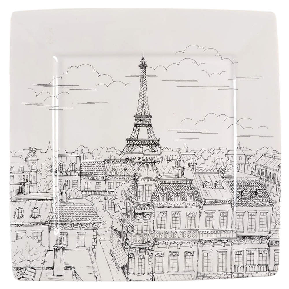 City Scenes Black Dinner Plate by 222 Fifth (PTS)-1