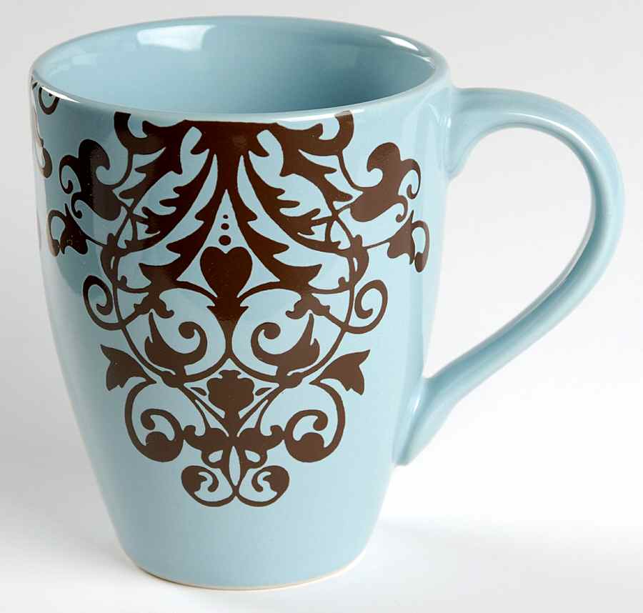 Rococo Blue Brown Mug by 222 Fifth (PTS)-1