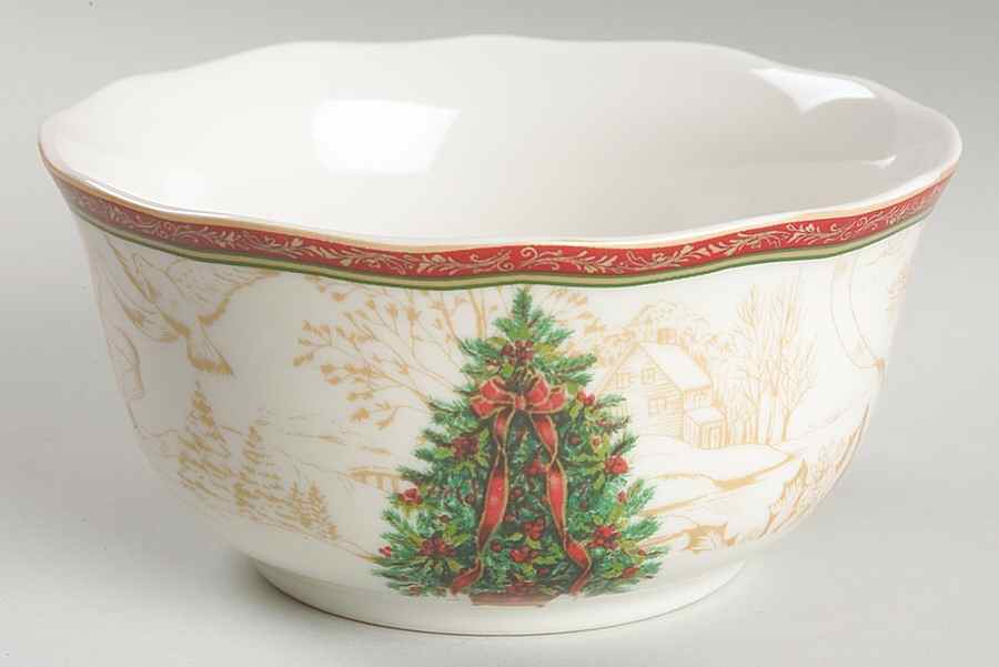 Christmas Toile Soup/Cereal Bowl by 222 Fifth (PTS)-1