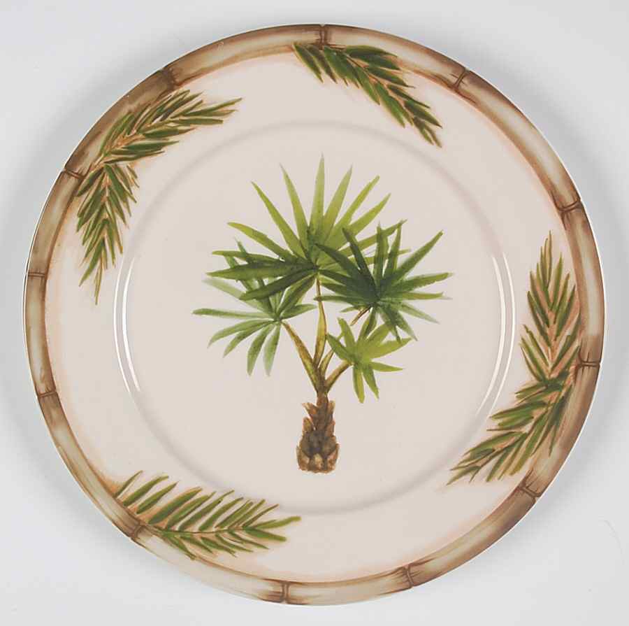 Palm (Bamboo on Edge) Dinner Plate by American Atelier-1