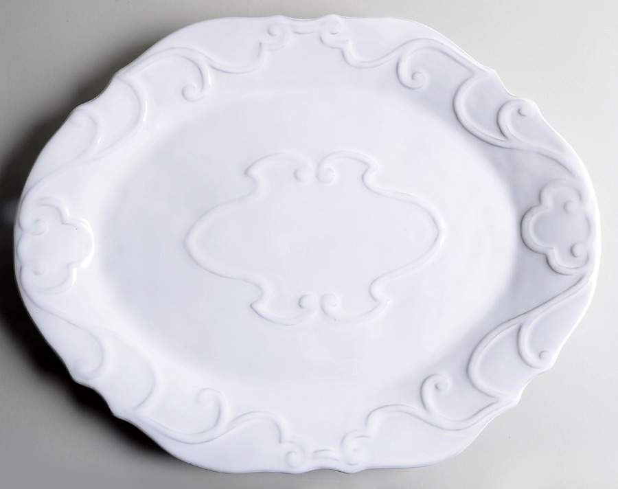 Bella Bianca 18" Oval Serving Platter by Arte Italica-1