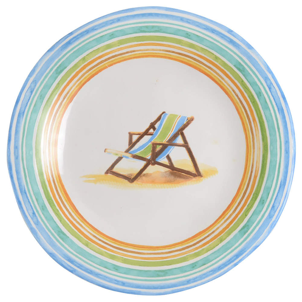 Beach Stripes Dinner Plate by 222 Fifth (PTS)-1