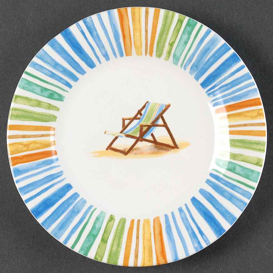 Beach Stripes Appetizer Plate by 222 Fifth (PTS)-1