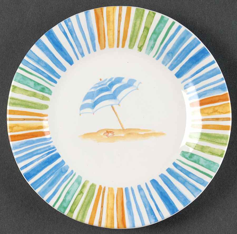 Beach Stripes Appetizer Plate by 222 Fifth (PTS)-1