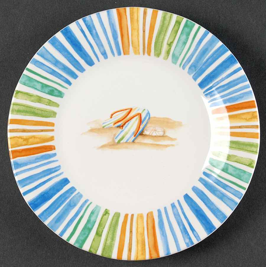 Beach Stripes Appetizer Plate by 222 Fifth (PTS)-1