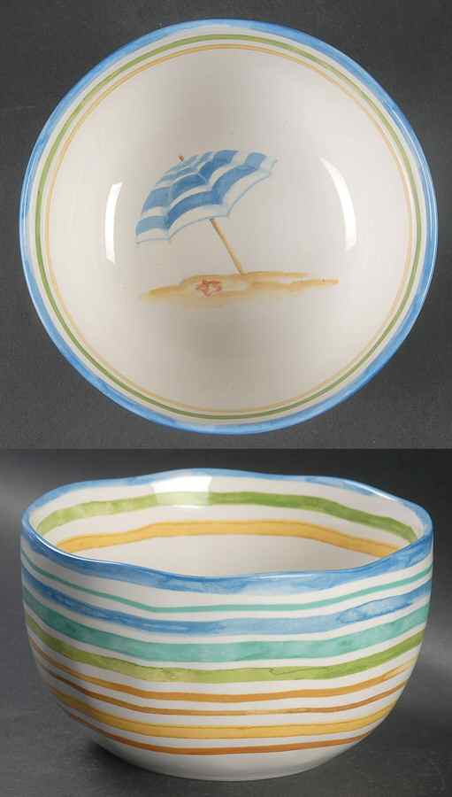 Beach Stripes Soup/Cereal Bowl by 222 Fifth (PTS)-1