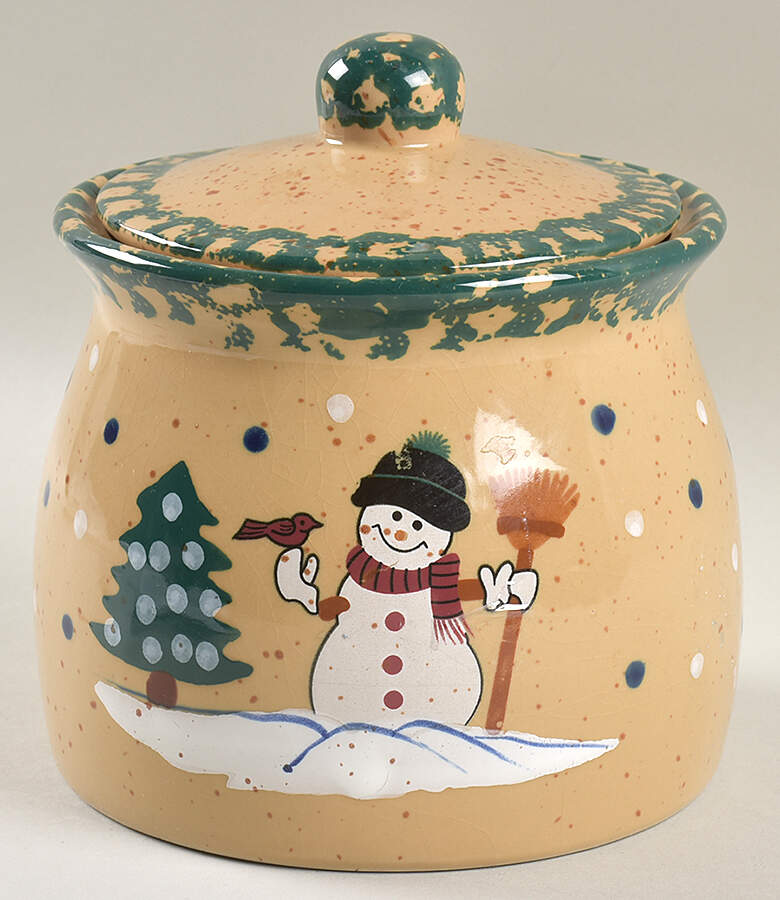 Country Snowman Cookie Jar & Lid by Abc Distributing-1