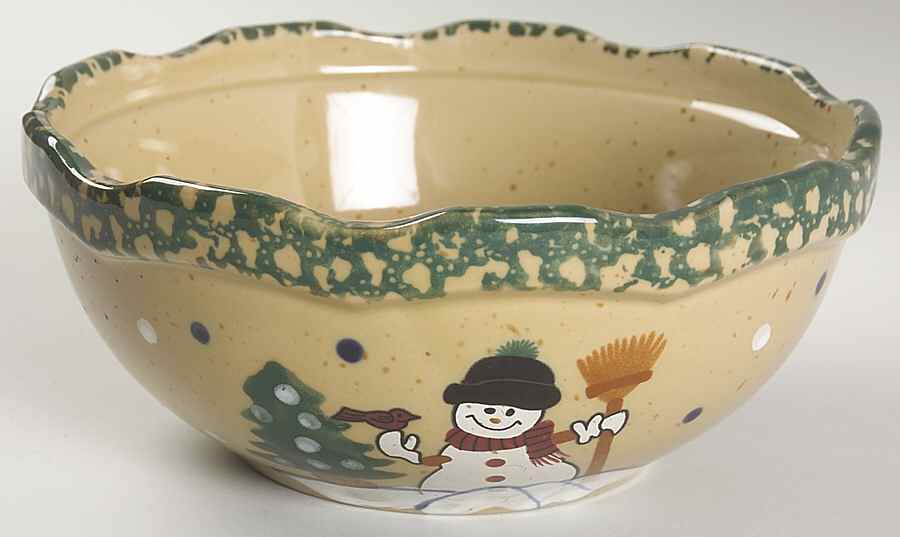 Country Snowman 8" Round Serving Bowl by Abc Distributing-1