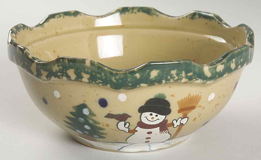 Country Snowman 7" Round Serving Bowl by Abc Distributing-1