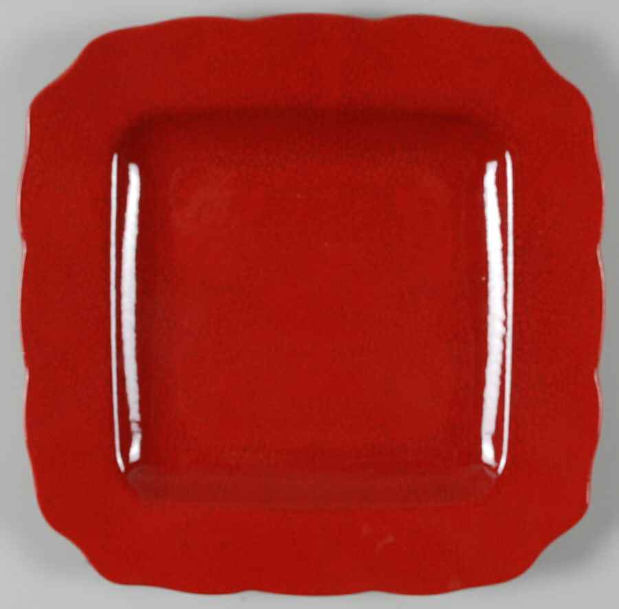 Alba Crackle Red Square Dinner Plate by 222 Fifth (PTS)-1