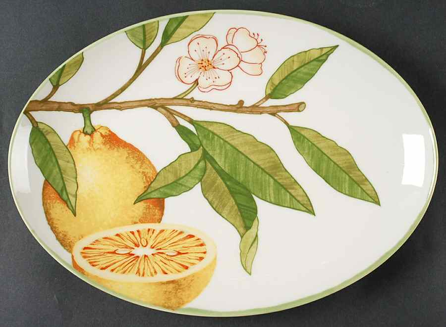 Frutta 14" Oval Serving Platter by 222 Fifth (PTS)-1