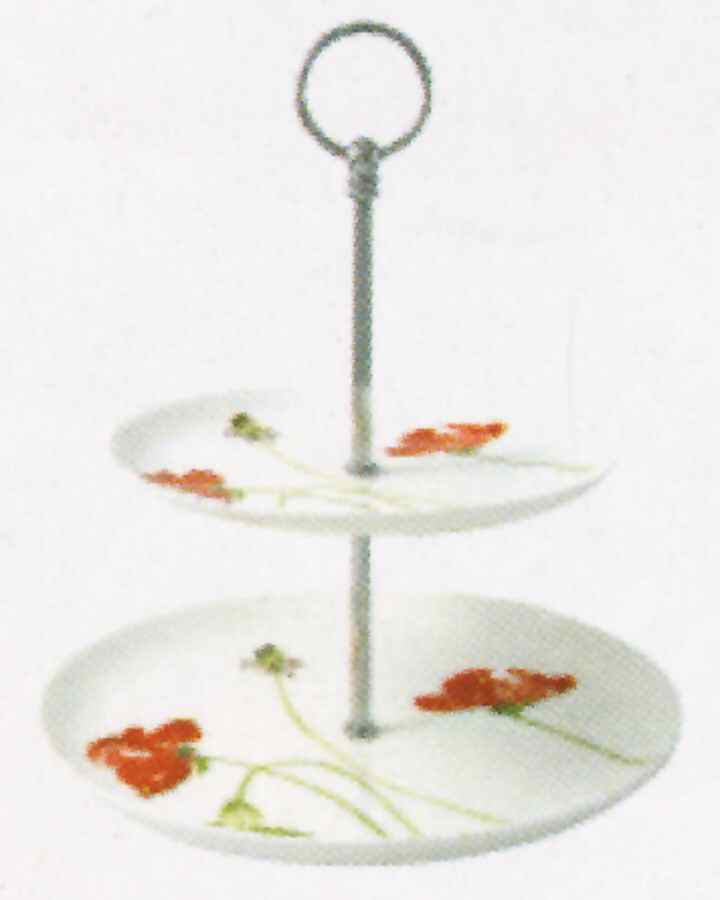 Meadow 2 Tiered Serving Tray (Dinner & Salad Plate) by John  Aynsley & Sons-1
