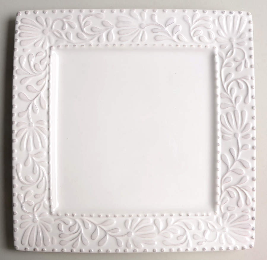 Bianca Leaf Square Dinner Plate by American Atelier-1