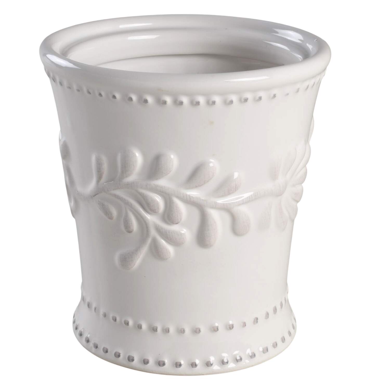 Bianca Leaf Small Canister No Lid by American Atelier-1