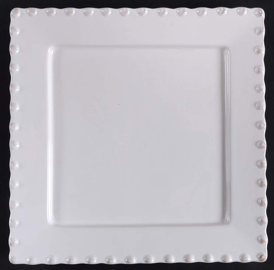 Bianca Bead Square Salad Plate by American Atelier-1