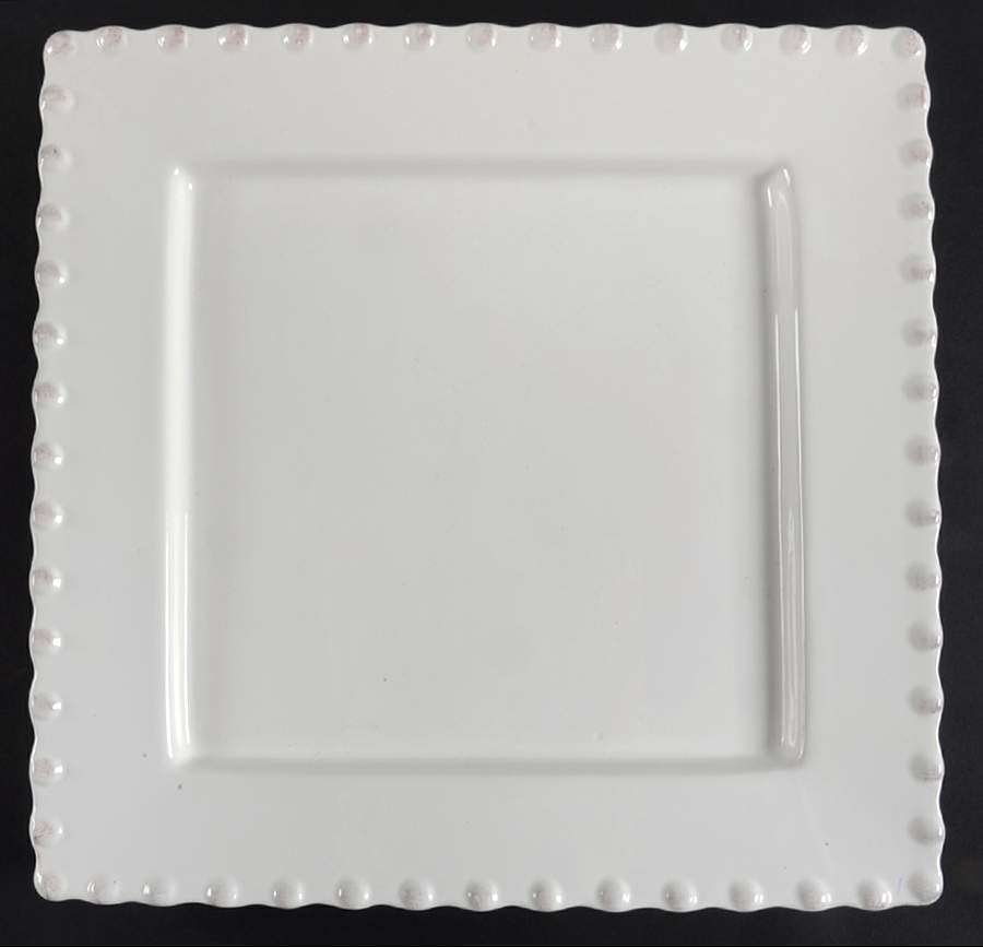 Bianca Bead Square Dinner Plate by American Atelier-1