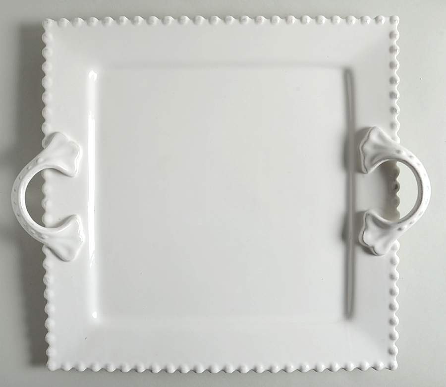 Bianca Bead 15" Square Serving Platter by American Atelier-1