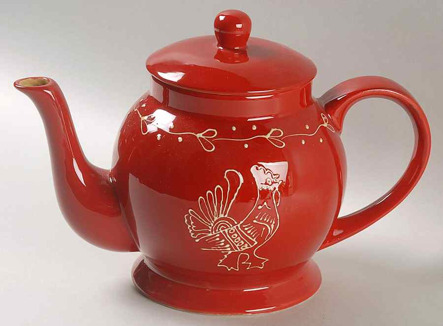 Red Rooster Teapot & Lid by American Atelier-1