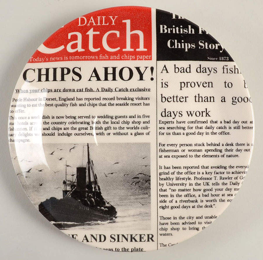 Fish & Chips Saucer by Andrew Tanner-1