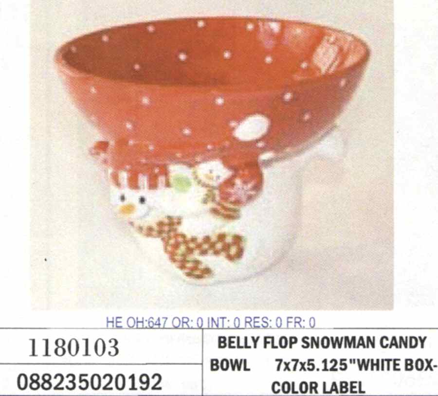 Belly Flop Snowman 7" Candy Bowl by American Atelier-1