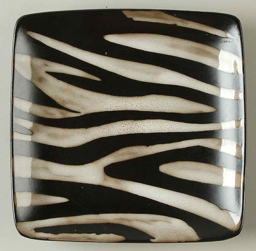 Safari Zebra White Salad Plate by American Atelier-1