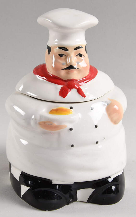 White Chef Small Canister & Lid by Casa Vero-1