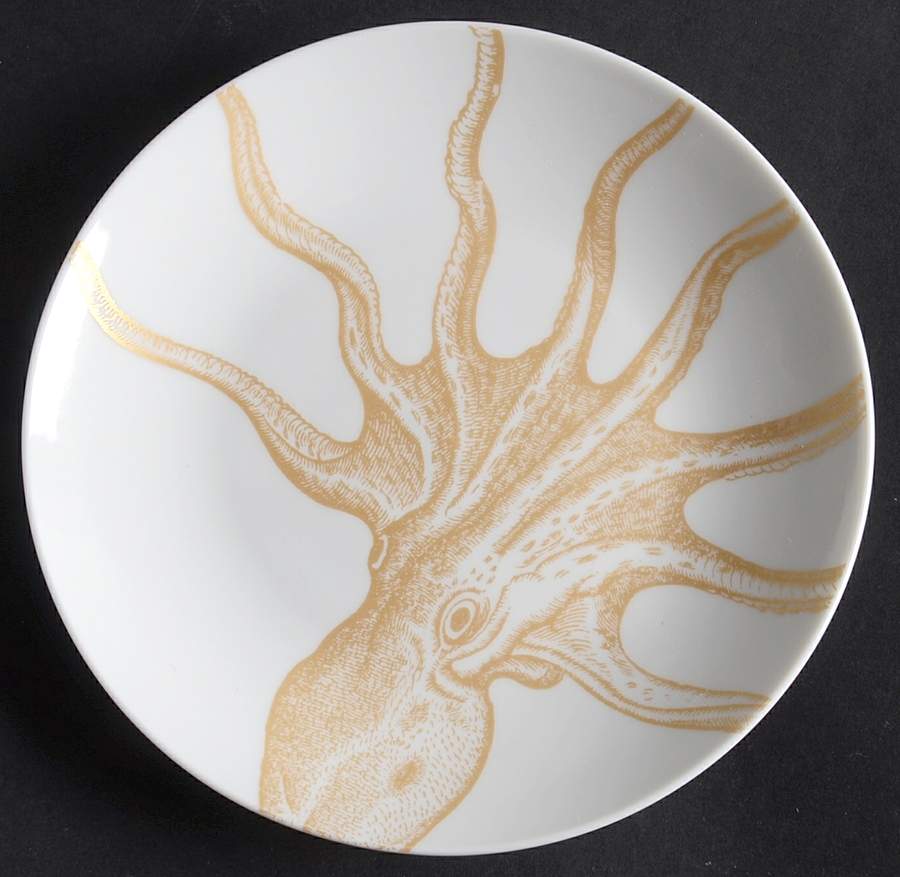 Coastal Life Gold (Yellow) Appetizer Plate by 222 Fifth (PTS)-1