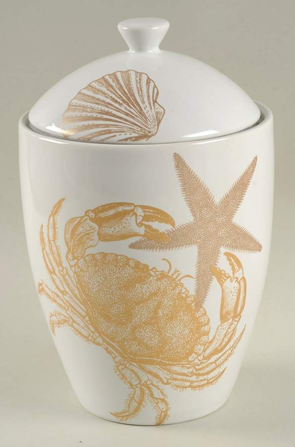 Coastal Life Gold (Yellow) Small Canister & Lid by 222 Fifth (PTS)-1