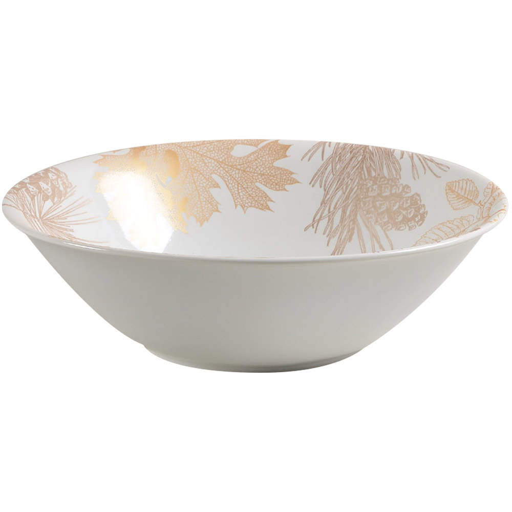 Golden Foliage 10" Large Salad Serving Bowl by 222 Fifth (PTS)-1