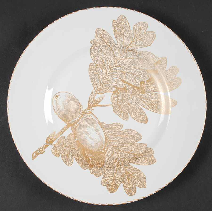 Gold Leaves Salad Plate by 222 Fifth (PTS)-1
