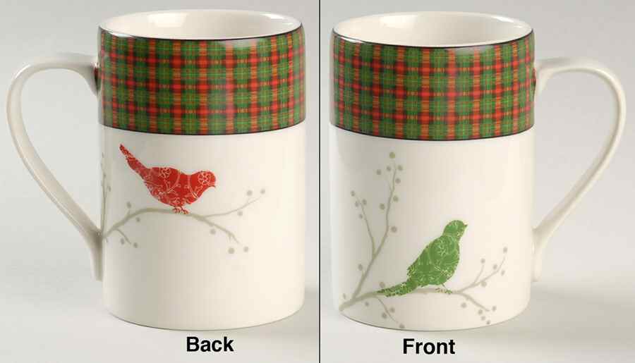 Christmas Birds Plaid Mug by 222 Fifth (PTS)-1