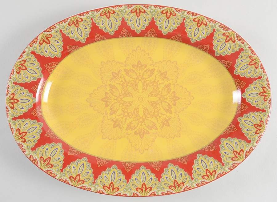 Spice Kingdom 14" Oval Serving Platter by 222 Fifth (PTS)-1