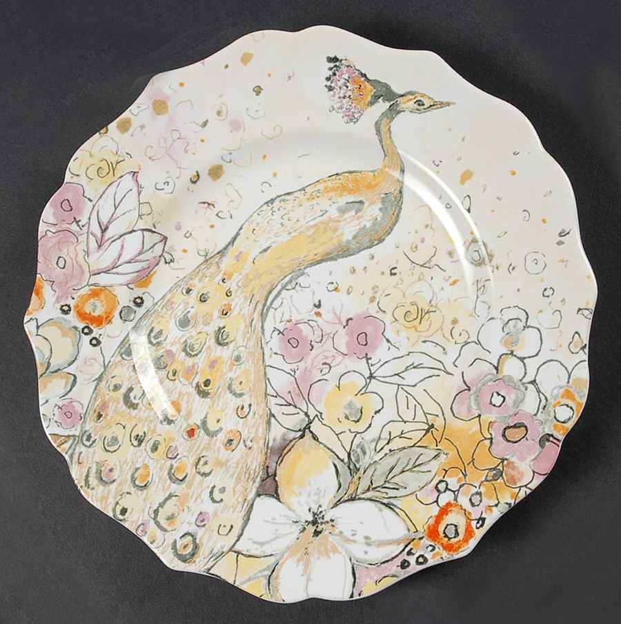 Confetti Peacock Salad Plate by 222 Fifth (PTS)-1