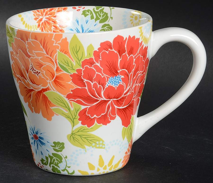 Huang White (Bright Floral) Mug by 222 Fifth (PTS)-1