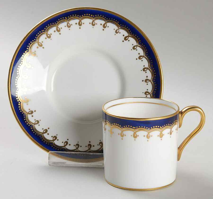 C128 Flat Demitasse Cup & Saucer Set by John  Aynsley & Sons-1