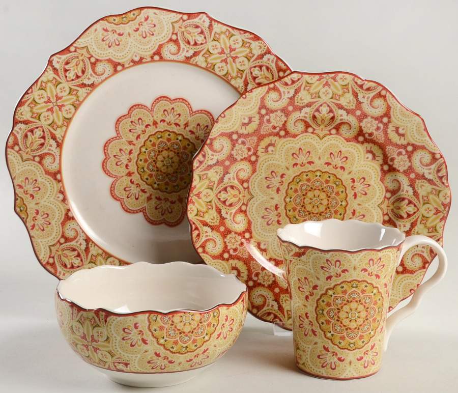 Lyria Saffron 4 Piece Place Setting by 222 Fifth (PTS)-1